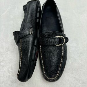 Polo Ralph Lauren Terry Black Leather Loafers Shoes Sz US 10D